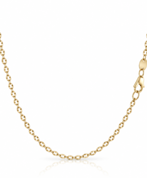 GVJ Custom 375/- Solid Hammered Cable Chain 1.3mm