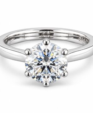 081-00626 — 750/- White Gold 2.00ct Round Lab-Grown Diamond Solitaire Ring