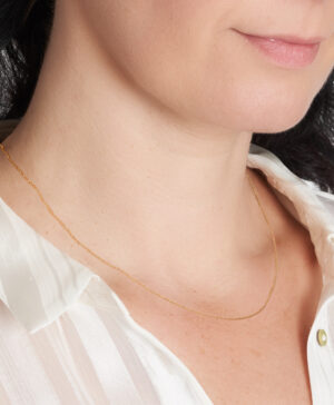 Alternative view of 025KF005-Yellow-45cm - 375/- 1.10mm Round Forzatina Cable Chain