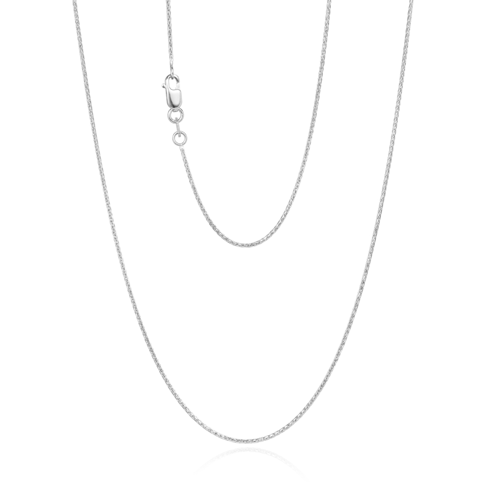 025SPID12-White-40cm - 375/- 1.00mm Triple Wheat 12 Cuts (Round Look) 25 Gauge Chain