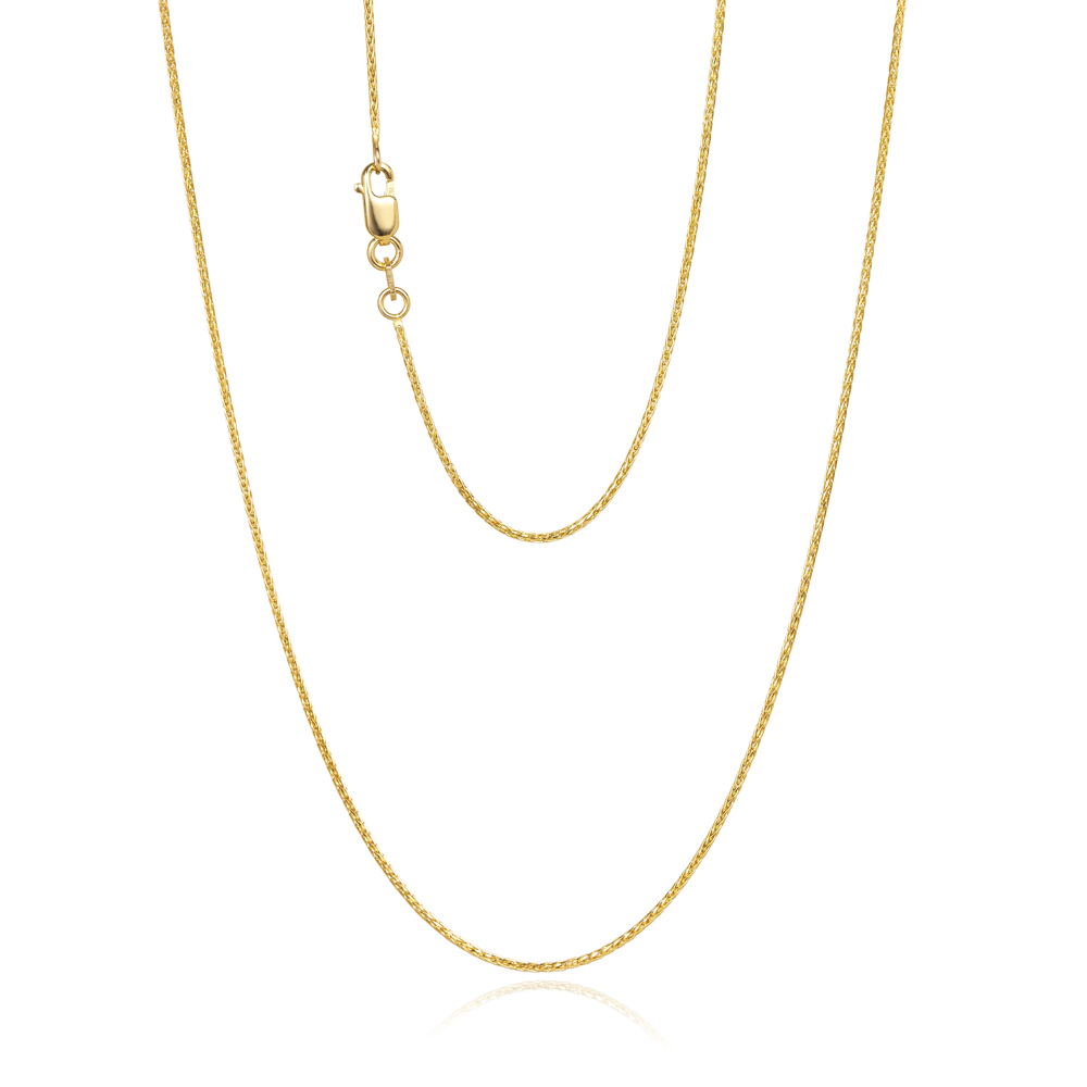 025SPID12-Yellow-40cm - 375/- 1.00mm Triple Wheat 12 Cuts (Round Look) 25 Gauge Chain