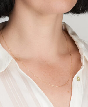 Alternative view of 029FOD504-Yellow-50cm - 375/- Super Fine Diamond Cut Forzatina 29 Gauge Chain