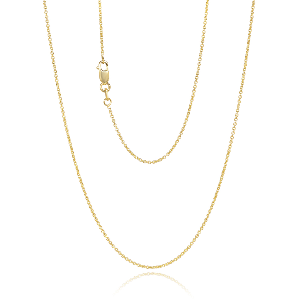 030RS-Yellow-42cm - 375/- 1.30mm Tight Plain Rolo Chain, 30 Gauge, Chain