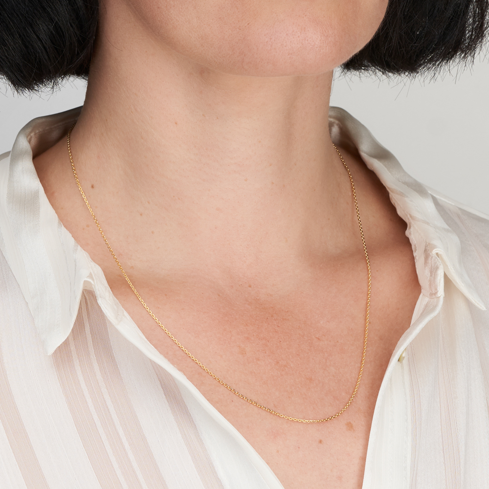 040FD-Yellow-45cm - 375/- Tight Diamond Cut Forzatina, 40 Gauge, Chain - Image 2