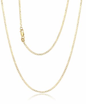 040GSLDE-Yellow-50cm - 375/- 1.60mm Super Flat Double Diamond Cut Curb Chain 40 Gauge Chain