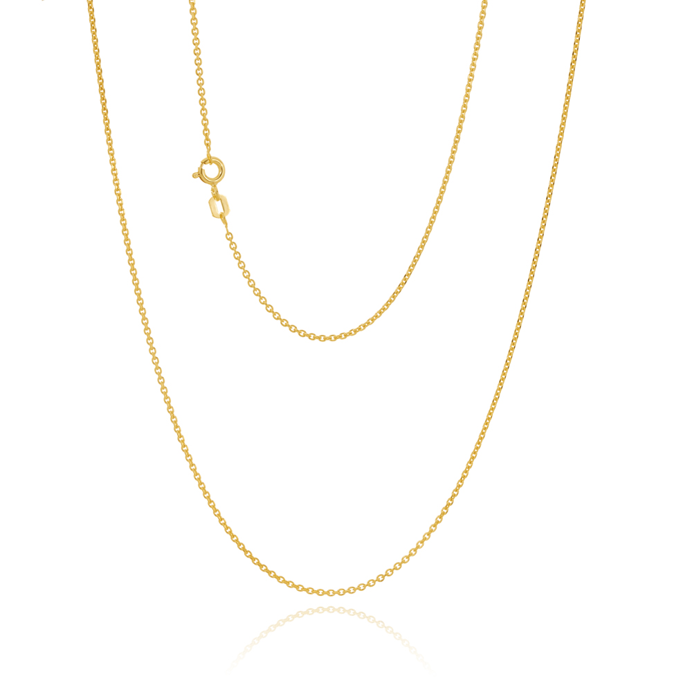 040RSD-Yellow-42cm - 375/- Tight Diamond Cut Rolo Chain, 40 Gauge Chain