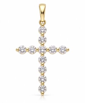 375/- Yellow Natural Diamond RBC 11 Pcs = 0.35ct H/I I1-2 Common Claw Set Cross