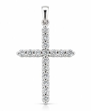 375/- Natural Diamond RBC 16 = .25ct H/I I1-2 Claw Set Cross