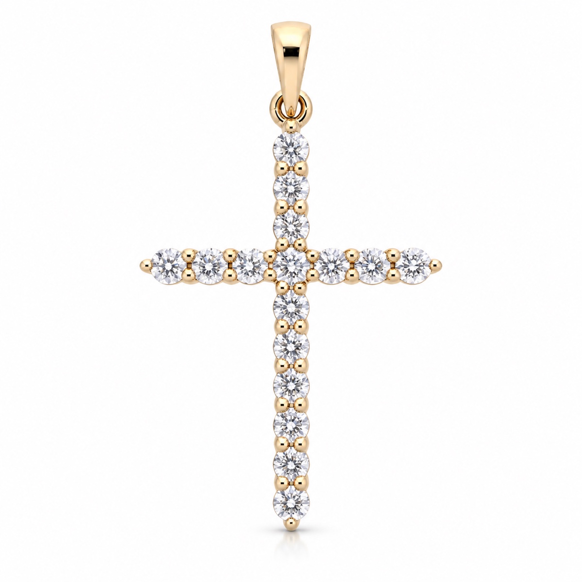 375/- Yellow Natural Diamond RBC 16 pcs = 0.25ct H/I I1-2 Claw Set Cross