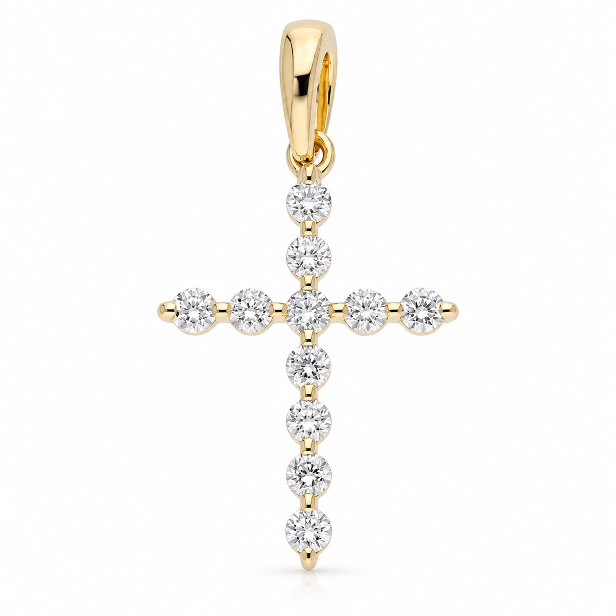 375/- Yellow Natural Diamond RBC 11 Pcs = 0.15ct H/I I1-2 Common Set Cross