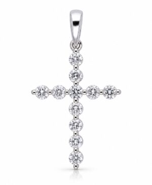 375/- White Natural Diamond RBC 11 = 0.25ct H/I I1-2 Common Set Cross