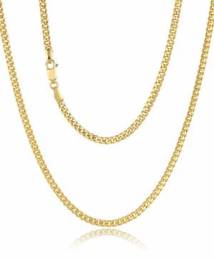 080VGB2OV-Yellow-20cm - 375/- 3.00mm Squared Miami Tight Rounded Hollow Curb 80 Gauge Bracelet