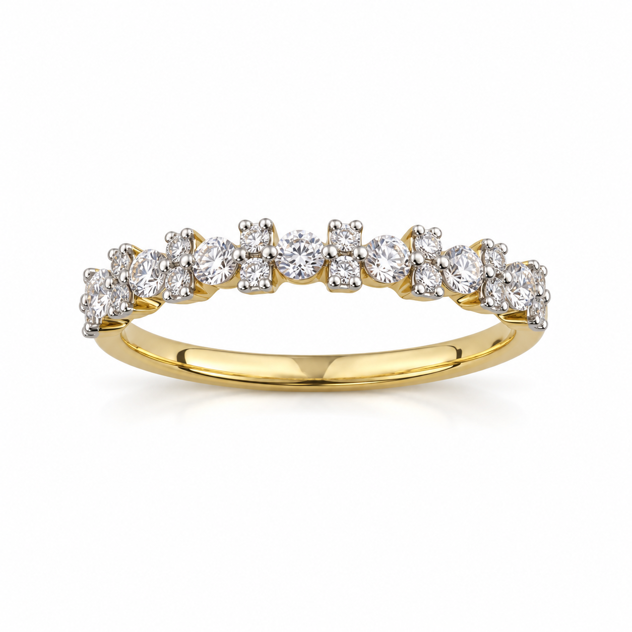 750/- Yellow Lab Grown Diamond 23 RBC = 0.40ct Wedding Band