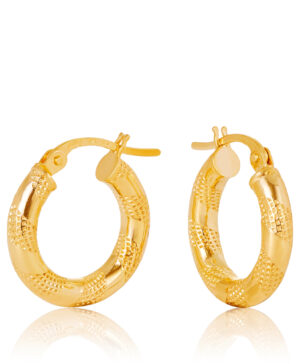 10OBC250-99 375/- 9Y Udine Gold Hoop Earring 10mm