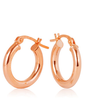 10OBC305-9900 375/- 9R Celestine Plain 2.5m Round Tube Hoop Earring 10mm Diameter