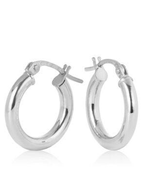 10OBC305-990 375/- 9W Celestine Plain Round 2.5m Tube Hoop Earring 10mm Diameter