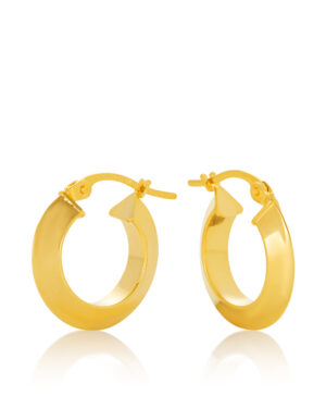 10OBC453-99 375/- 9Y Knife Edge High Polished Hoop Earring 10mm Diameter