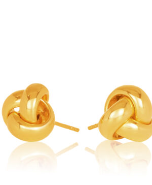 14OV235-8 375/- 9Y Triple Plain Crossover Stud Earring Hoop Earrings