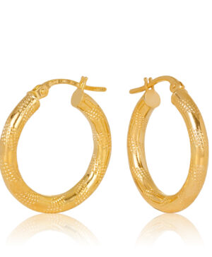 15OBC250-99 375/- 9Y Udine Gold Hoop Earring 15mm