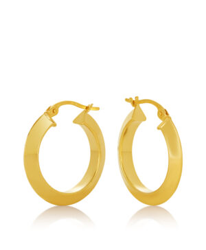 15OBC453-99 375/- 9Y Knife Edge High Polished Hoop Earring 15mm Diameter