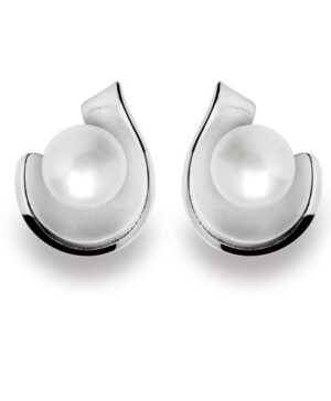 20671 – 925/- earring, matte/shiny rho. cultured pearl 4.49