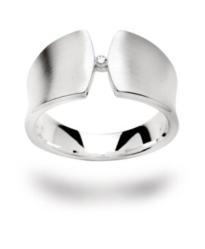 2073159 – 925/- Ring, matte rho., brilliant 0.04ct W-SI