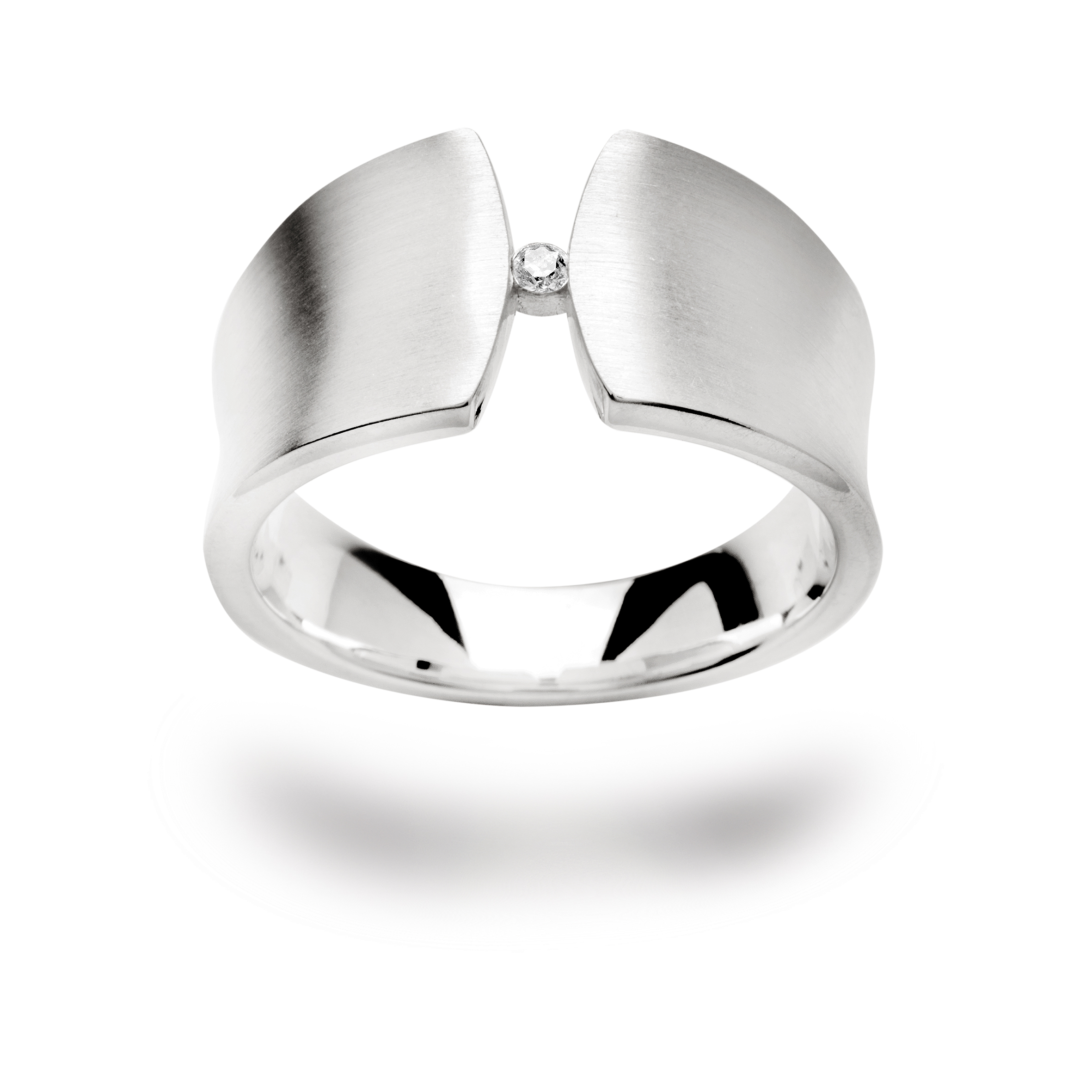 2073051 – 925/- Ring matte, brilliant 0.04ct W-SI