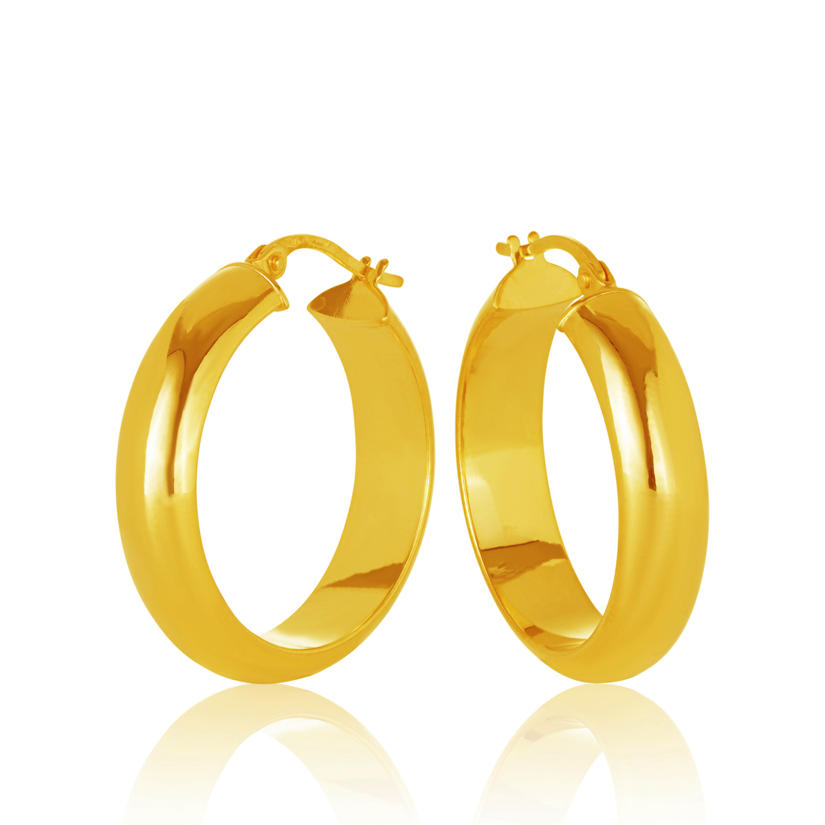 20OBC142-99 375/- Diameter., 20OBC142/99 9Y Concave Plain Hoop Earring