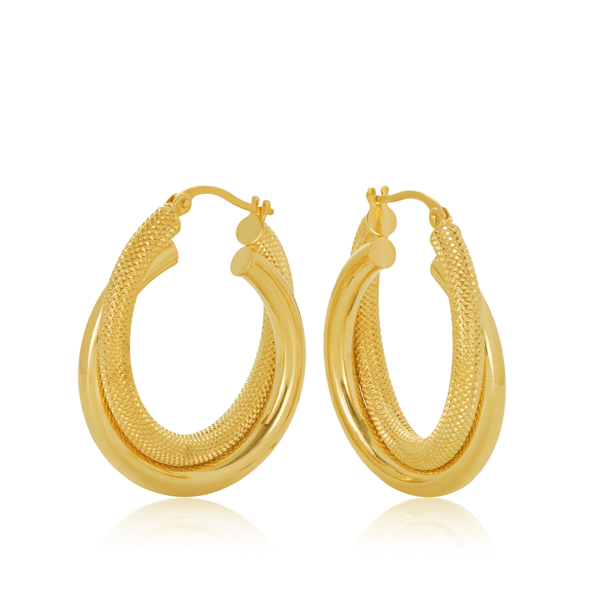 20OBC194-99 375/- 9Y Double Tube, One Mesh Finish Overlapping Hoop 20mm Diameter., One Plain