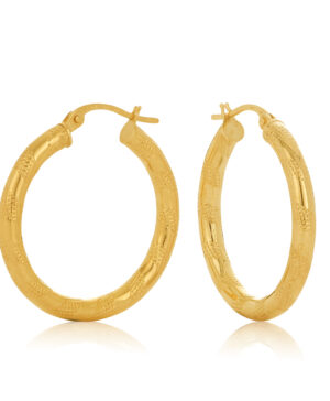20OBC250-99 375/- 9Y Udine Gold Hoop Earring 20mm