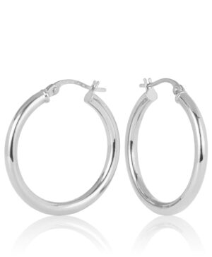 20OBC305-990 375/- 9W Aosta 2.50mm Round Tube Hoop Earring 20mm Diameter