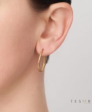 Alternative view of 20OBC605-99 375/- 9Y Toledo 2mm Round Tube 20mm Diameter Hoop Earring