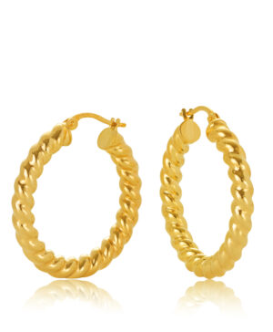 20OBC877-99 375/- 20OBC877-99 9Y Fancy Twist Hoop Earring