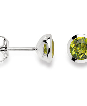21141 – 925/- Earrings, rho. blank, peridot 0.90ct