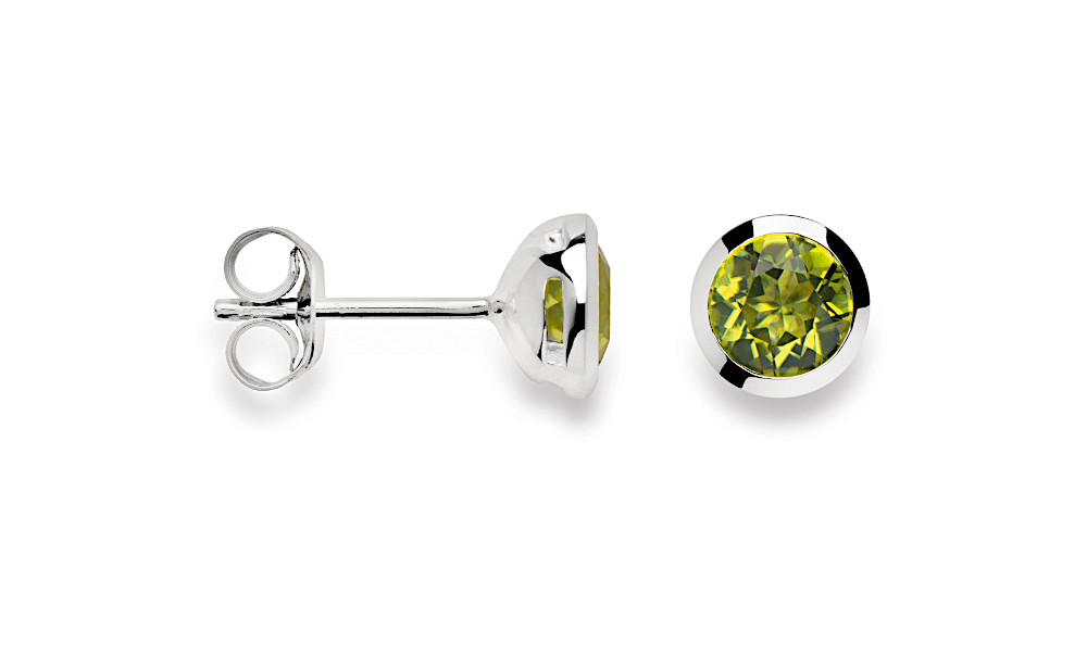 21141 – 925/- Earrings, rho. blank, peridot 0.90ct