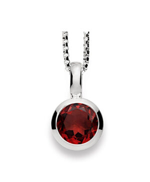 21161 – 925/- Pendant, rho. polished, Garnet 1.40ct