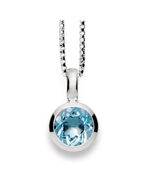 21191 – 925/- Pendant, rho. polished, blue topaz 1.70ct