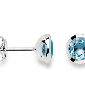 21201 – 925/- earring, rho. polished, blue topaz 1.02ct