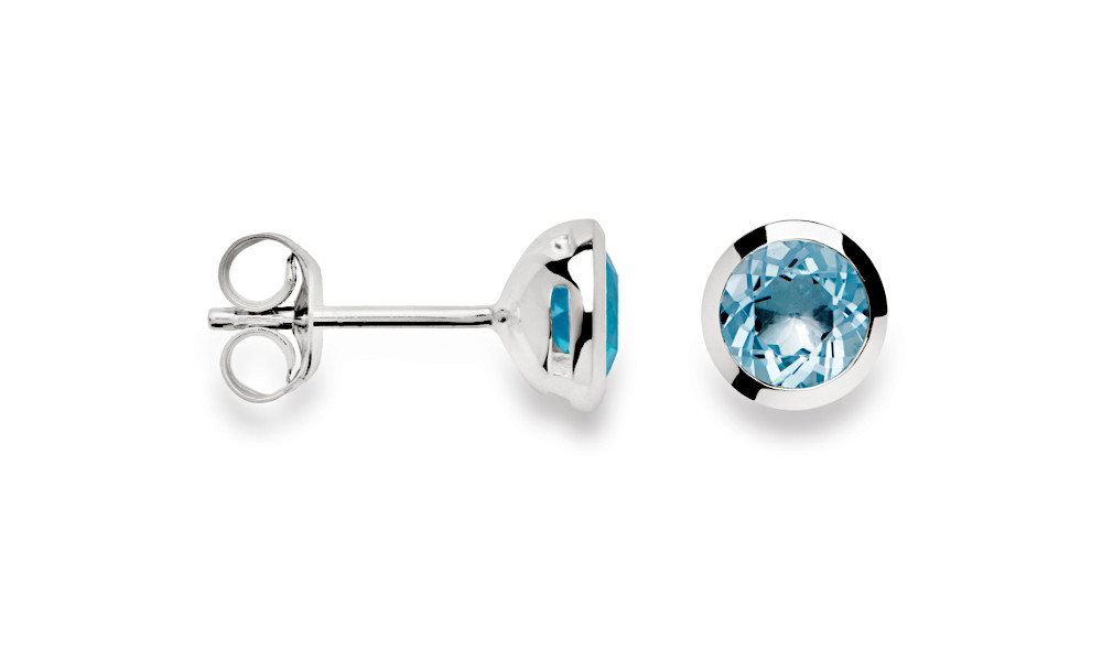 21200 – 925/- Earrings shiny, blue topaz 1.02ct