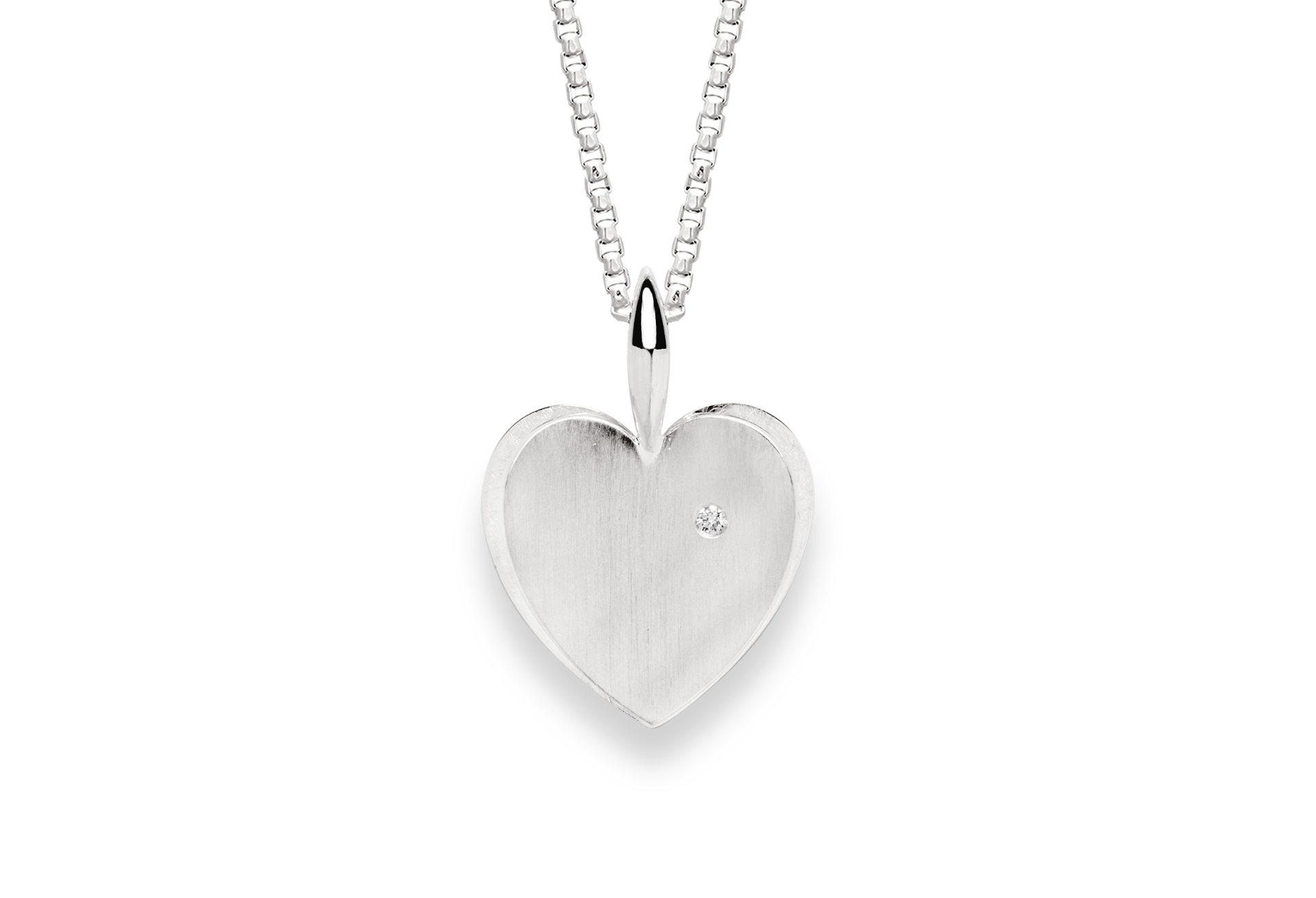 21361 – 925/- Pendant, rho. matte/shiny, br. 0.02CT W-SI