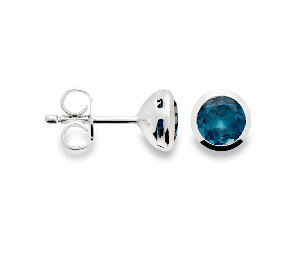 21440 – 925/- Earrings blank, topaz London Blue 1.24ct