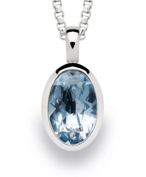 22491 – 925/- Pendant, rho. polished, blue topaz 3.3ct