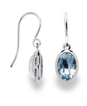 22501 – 925/- earring, rho. polished, blue topaz 3.02ct