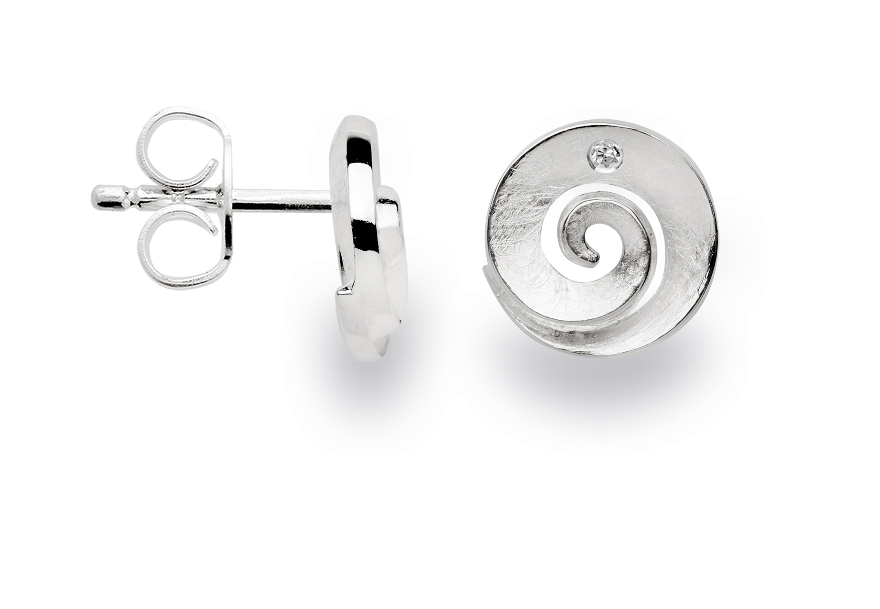 22690 – 925/- Earrings brushed, dia. 0.01ct W-SI