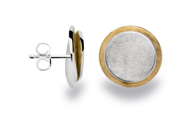 22861 – 925/- Earrings, partly fg, rho., brushed