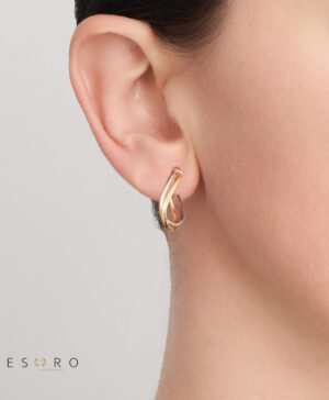 Alternative view of 22OBC751-99 375/- 9YW Urbino Oval Profile Double Tube Hoop Earrings