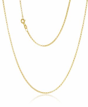 023KRD019-Yellow-45cm - 375/- 1.40mm 4 Sides Triangular Foraztine Cable Chain
