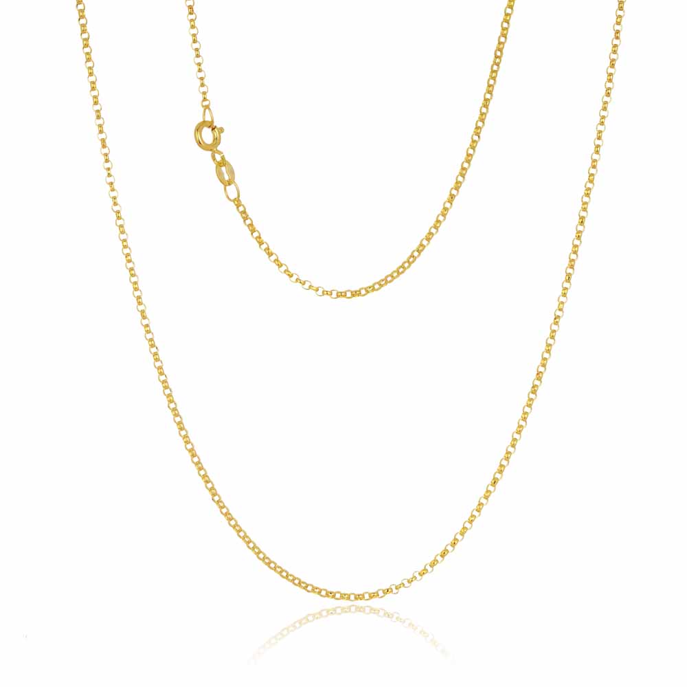 023KRD019-Yellow-45cm - 375/- 1.40mm 4 Sides Triangular Foraztine Cable Chain