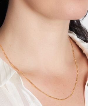 Alternative view of 023KRD019-Yellow-45cm - 375/- 1.40mm 4 Sides Triangular Foraztine Cable Chain