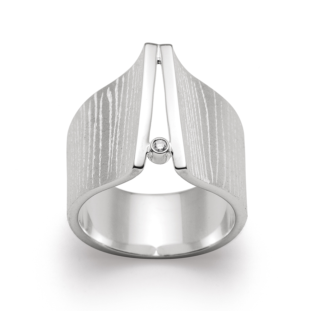 2434056 – 925/ - Ring matte/brushed/glossy, dia. 0.02ct W-SI